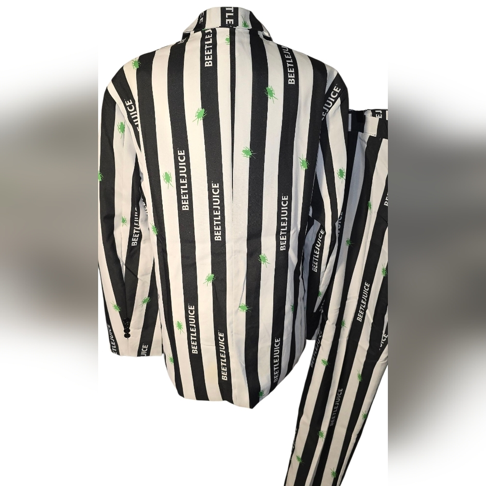 Offstream BEETLEJUICE Striped Black and White Suit Large - Picture 12 of 16